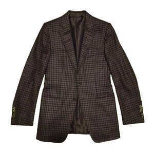 Tom Ford Brown/Black Plaid Suit Coat Jacket. Fall/Winter 2013. Wool. Siz…